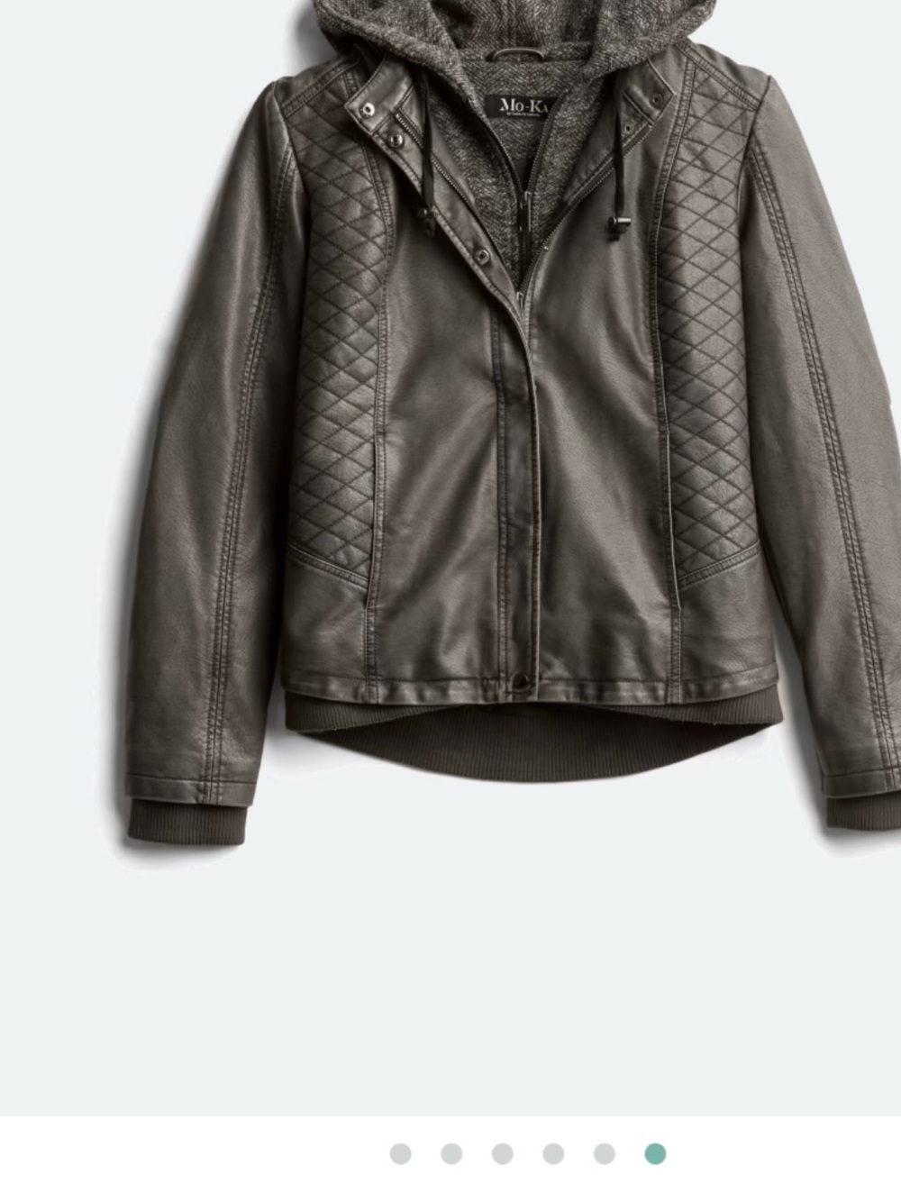 Women's  Quilted Hooded Faux Leather Jacket